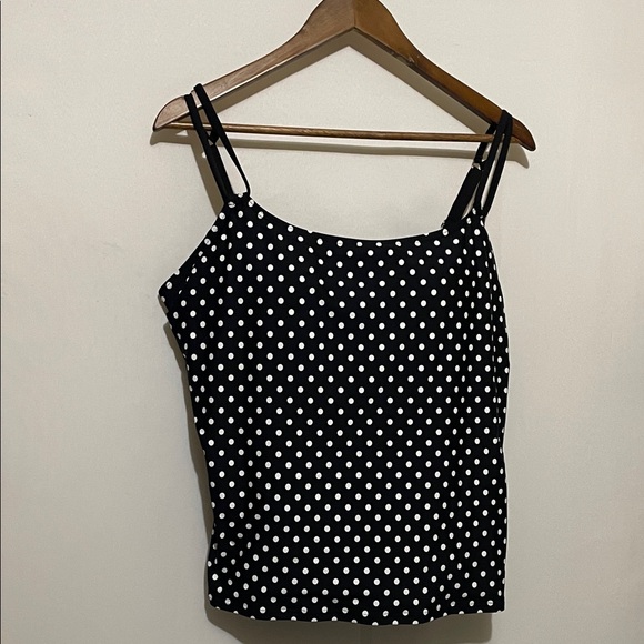 Sunsets Black and White Polka Dot Tankini Women's  SwimTop 40DD - Picture 2 of 9